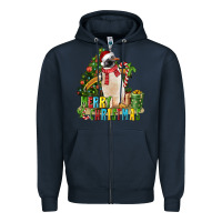 Navy Merry Christmas Penguin Zipper Hoodie - LillyAllenDesigns