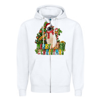 White Merry Christmas Penguin Zipper Hoodie - LillyAllenDesigns