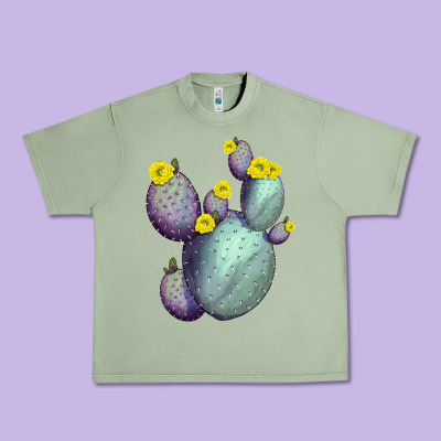 Opunthia Santa Rita Cacti Urban Heavy Tee Designed By Lillyallendesigns