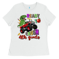 White ready to crush 4th grade Ladies Tee - Zillion Design Studio