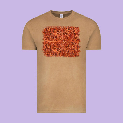 Serape Turquoise  Leather Background Vintage Tee Designed By Jasminsmagicworld