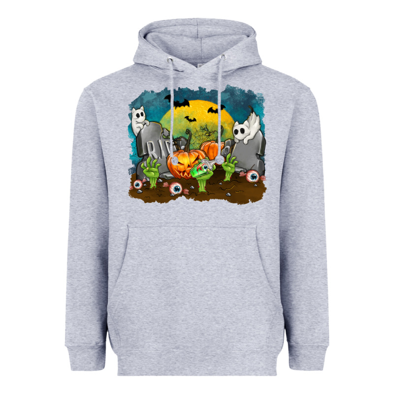 Cemetery With Ghost Cats Heavyweight Hoodie by texasbilliewilder | Teevron