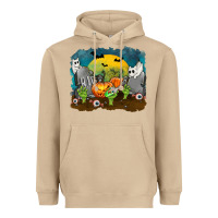 Mushroom Cemetery with Ghost Cats Heavyweight Hoodie - texasbilliewilder