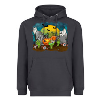 Smoke Cemetery with Ghost Cats Heavyweight Hoodie - texasbilliewilder