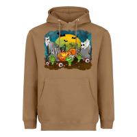 Toasted Coconut Cemetery with Ghost Cats Heavyweight Hoodie - texasbilliewilder