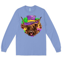 Colony Blue highland cow mardi gras Long Sleeve Tee - JahusDesignShop