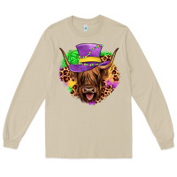 Mushroom highland cow mardi gras Long Sleeve Tee - JahusDesignShop