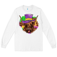 White highland cow mardi gras Long Sleeve Tee - JahusDesignShop