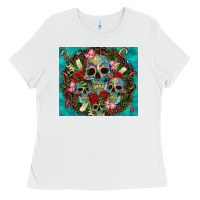 White sugar skulls tumbler 3 Ladies Tee - CTS Tumbler Store