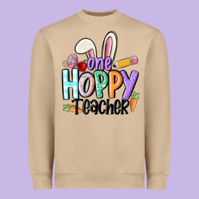 One Hoppy Teacher Heavyweight Sweatshirt Designed By Maliassmallbusiness