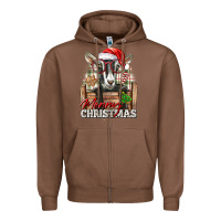 Chestnut Merry Christmas Alpine Goat Zipper Hoodie - LillyAllenDesigns