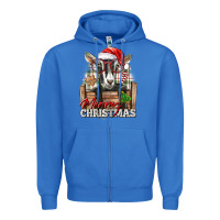 True Royal Merry Christmas Alpine Goat Zipper Hoodie - LillyAllenDesigns