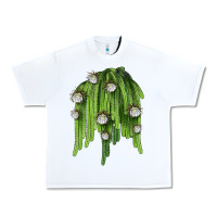 White Selenicereus Cactus Urban Heavy Tee - LillyAllenDesigns