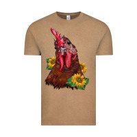 Vintage Coffee rooster sunflower Vintage Tee - BarkalooDesign