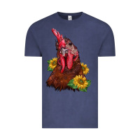 Vintage Denim rooster sunflower Vintage Tee - BarkalooDesign