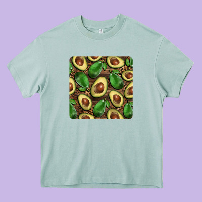 Avocados With Wood And Leopard Background Mug  Coaster Heavy Core Tee Designed By Barkaloodesign