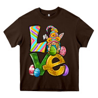 Chocolate Brown Love gnome Easter Heavy Core Tee - Neo Western