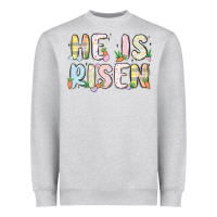 Heather Grey he is risen Heavyweight Sweatshirt - MaliasSmallBusiness