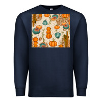 Navy Fall Pumpkins Premium Sweatshirt - texasbilliewilder