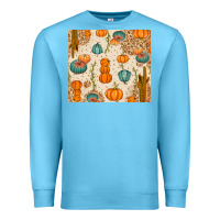 Ocean Blue Fall Pumpkins Premium Sweatshirt - texasbilliewilder