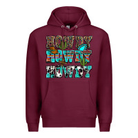 Burgundy Western Howdy Howdy Howdy Premium Hoodie - HowdyJamesFarm