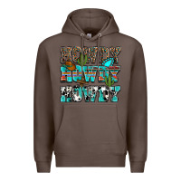 Coffee Western Howdy Howdy Howdy Premium Hoodie - HowdyJamesFarm