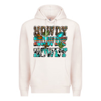 Pale Pink Western Howdy Howdy Howdy Premium Hoodie - HowdyJamesFarm