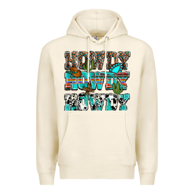 Western Howdy Howdy Howdy Premium Hoodie by HowdyJamesFarm | Teevron