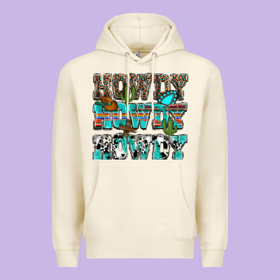 Western Howdy Howdy Howdy Premium Hoodie Designed By Howdyjamesfarm