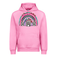 Fuchsia Pink Easter bunny rainbow Urban Hoodie - OliviaCreatesArt