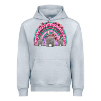 Heather Grey Easter bunny rainbow Urban Hoodie - OliviaCreatesArt