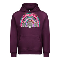 Mauve Wine Easter bunny rainbow Urban Hoodie - OliviaCreatesArt