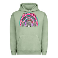 Pigment Oil Green Easter bunny rainbow Urban Hoodie - OliviaCreatesArt