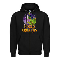 Black Hocus Croakus Frog Zipper Hoodie - LillyAllenDesigns
