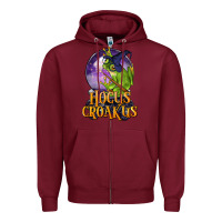 Burgundy Hocus Croakus Frog Zipper Hoodie - LillyAllenDesigns