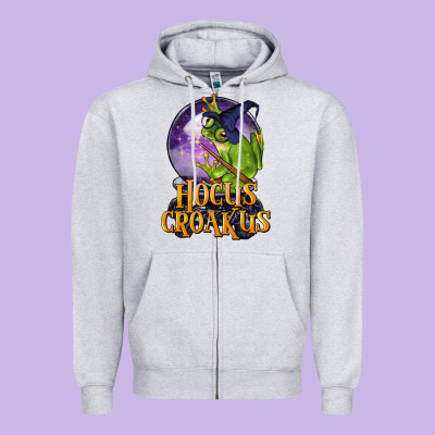 Hocus Croakus Frog Zipper Hoodie Designed By Lillyallendesigns