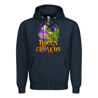 Navy Hocus Croakus Frog Zipper Hoodie - LillyAllenDesigns