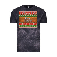 Cloud Black merry christmas knitted reindeer pattern Vintage Tee - Jasminsmagicworld