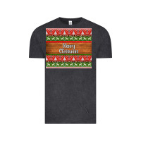 Vintage Black merry christmas knitted reindeer pattern Vintage Tee - Jasminsmagicworld