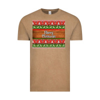 Vintage Coffee merry christmas knitted reindeer pattern Vintage Tee - Jasminsmagicworld