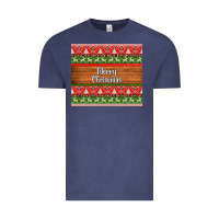 Vintage Denim merry christmas knitted reindeer pattern Vintage Tee - Jasminsmagicworld