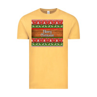 Vintage Mustard merry christmas knitted reindeer pattern Vintage Tee - Jasminsmagicworld