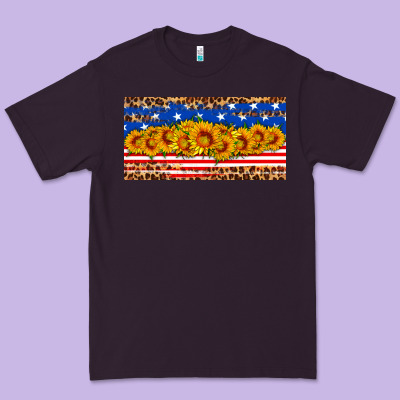Usa Flag Sunflowers License Plate Premium Tee Designed By Hra Design Shop