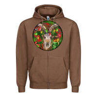 Chestnut Spanish Goat Christmas Ornament Zipper Hoodie - LillyAllenDesigns