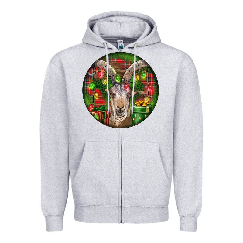 Spanish Goat Christmas Ornament Zipper Hoodie by LillyAllenDesigns | Teevron