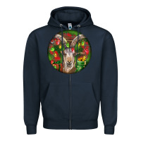 Navy Spanish Goat Christmas Ornament Zipper Hoodie - LillyAllenDesigns