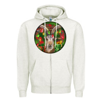 Oatmeal Heather Spanish Goat Christmas Ornament Zipper Hoodie - LillyAllenDesigns