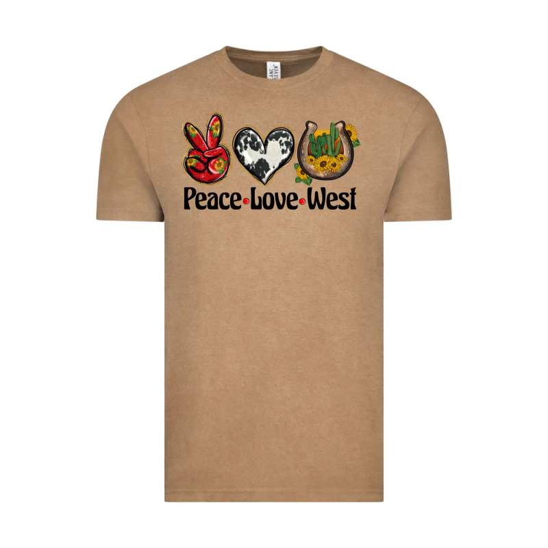 Peace Love West Vintage Tee by BarkalooDesign | Teevron