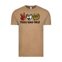 Vintage Coffee peace love west Vintage Tee - BarkalooDesign