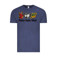 Vintage Denim peace love west Vintage Tee - BarkalooDesign